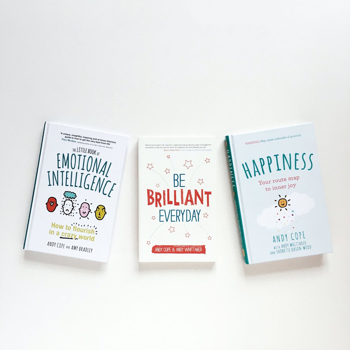 beingbrilliant's tweet photo. So. It's here. December. Here are 3 books about happiness. They're my PhD, minus the big words. I hope they cheer you up. They have splendid art from @amy_brad1 . They fit most stockings.

One person who retweets will win all 3. Signed 📚 Ho Ho Hooooo 🎄🎁 https://t.co/w1aE0JO95p