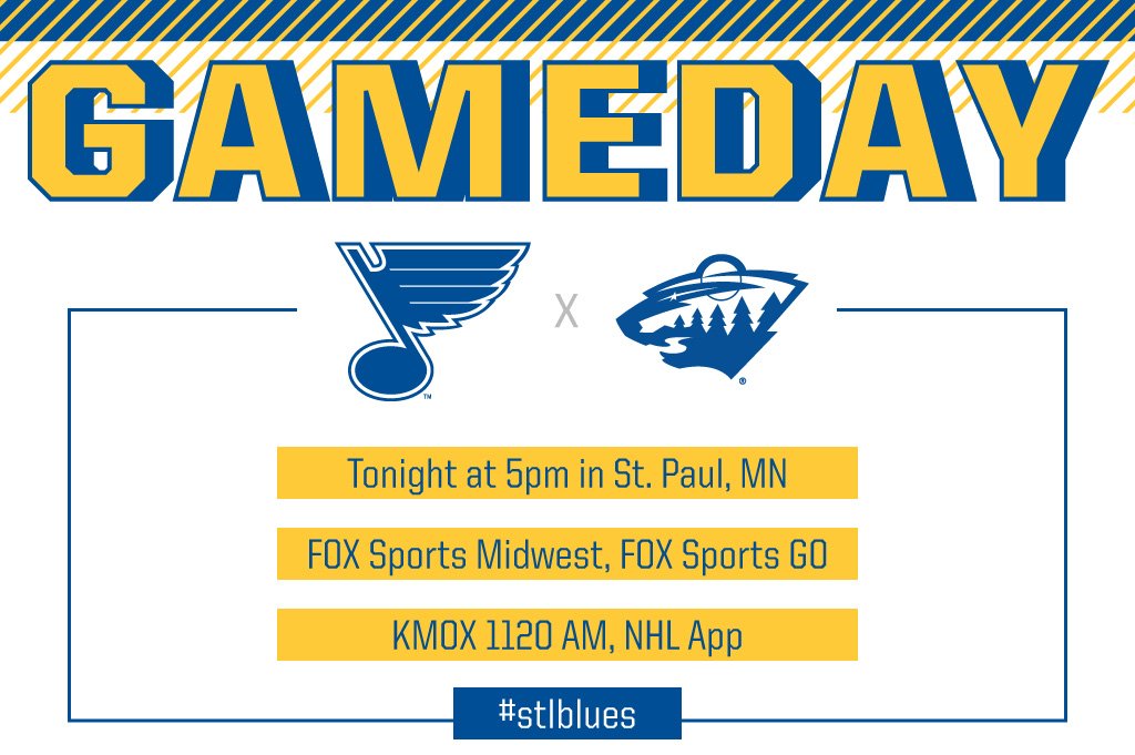 It's a 5 p.m. puck drop tonight in Minnesota as the #stlblues face off against the Wild. https://t.co/odn0oXnSRP