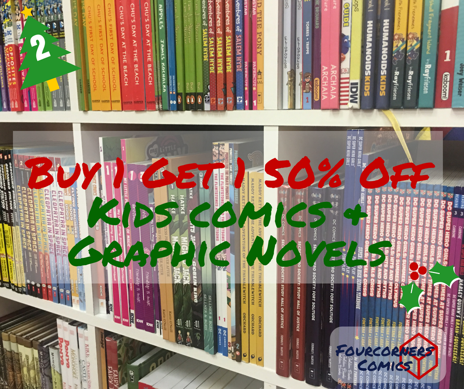 4CornersComics's tweet photo. The Countdown to Christmas continues....24 Days of Deals - DAY 2 - B1G1 50% Kids Comics & Graphic Novels....Now thru 8pm (12/2 Only!) @4CornersComics ! Let's help you check off that list!#countdowntochristmas #24daysofdeals #gettysburgpa #bestcomicshopingettysburg https://t.co/Dp91nypx28