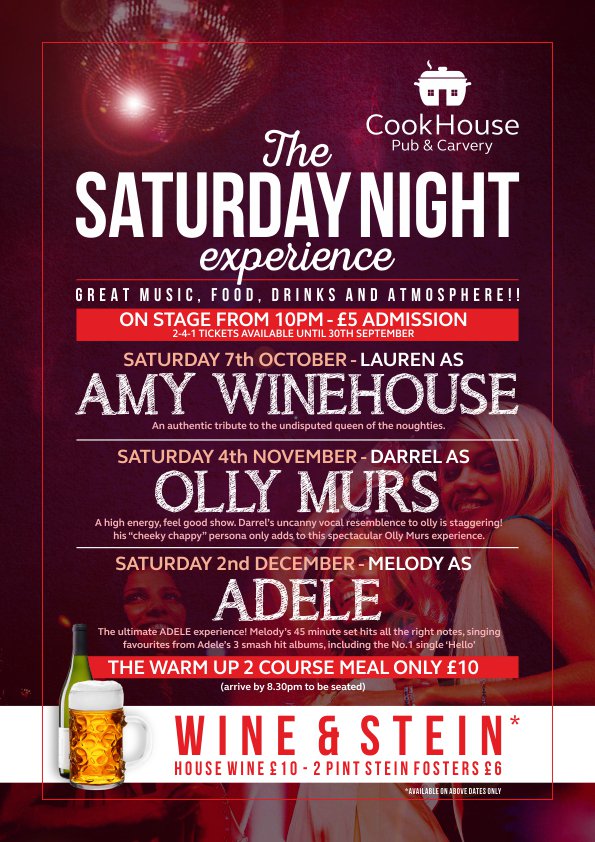 cookhouse_pstyn's tweet photo. Tonight it's our #saturdaynightexp with melody performing live as #Adele join us for the #warmup a #tasty #2coursemeal for just £10 #cookhouseprestatyn https://t.co/AAcU91ruVL