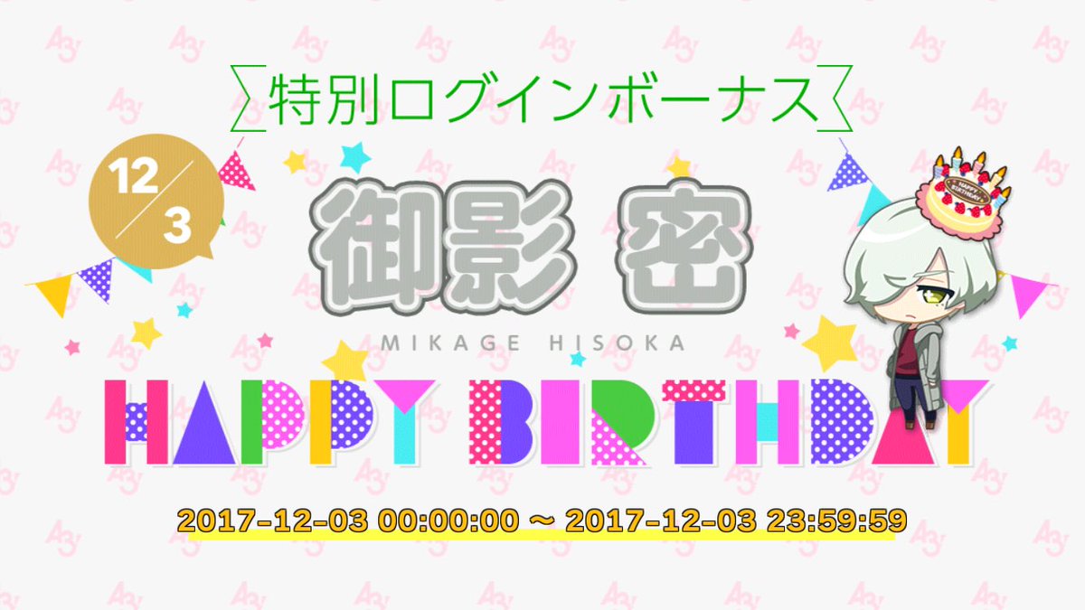 12月3日は御影密の誕生日