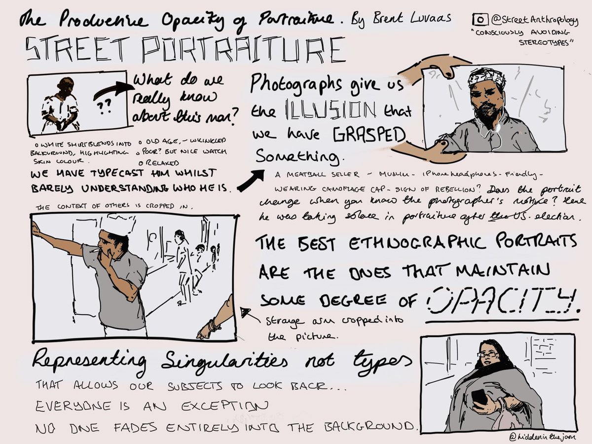 This #AmAnth17 sketch from @hiddeninthejam is a visual representation of a presentation on portraiture by @BrentLuvaas