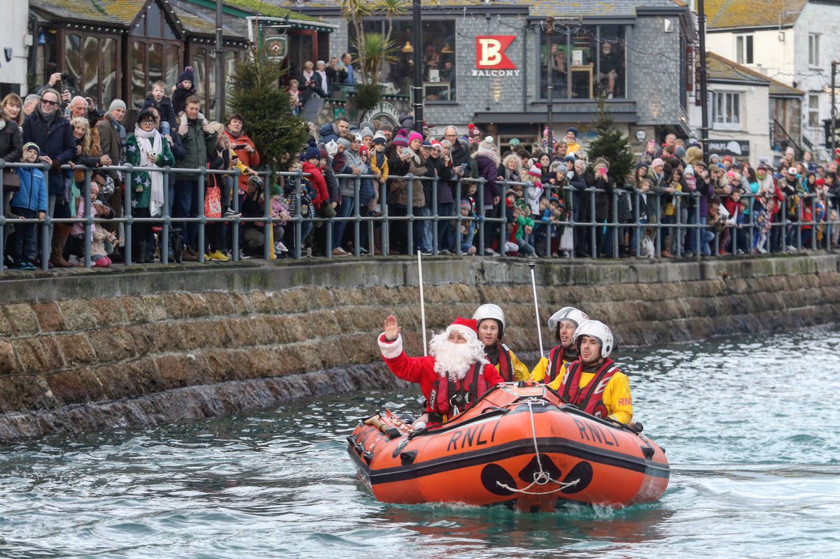 SallyAdamsPhoto's tweet image. Santa arrives in style in St Ives with the #RNLI #Santa #Christmas @CornwallLive
