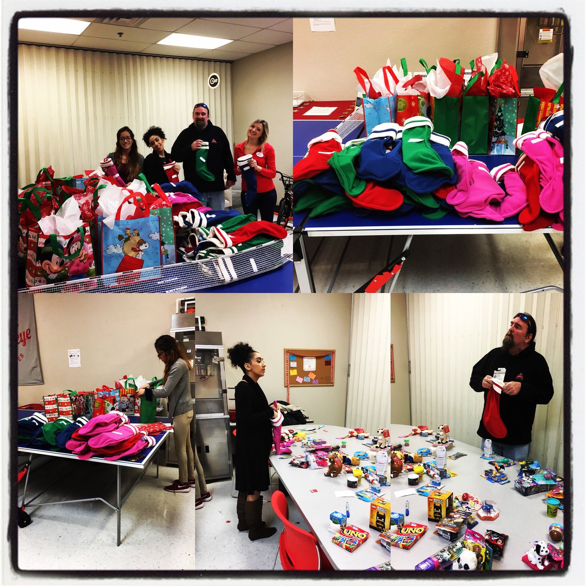 Stuffing stockings for all of the 👶🏻👧🏼👧🏻👦🏻👦🏽👶🏼 sweet littles so they have toys 🚗🎠🎲 and goodies 🍭 🍬 for Christmas! 🎄 🎁 🎅🏻 #TargetVolunteer #GiveBack #T0950 #Donate