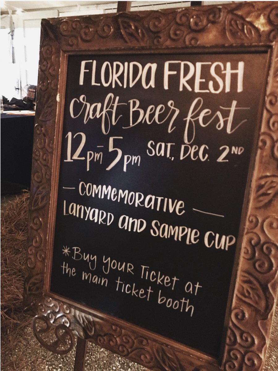 Craft Beer Fest 🍻 

Today from 12-5pm 

Sample more than 20 brews from Florida. 

Beer Fest tickets are $35, it includes general admission &amp; the beer tent. 

Buy your tickets at the Welcome Tent when you arrive.