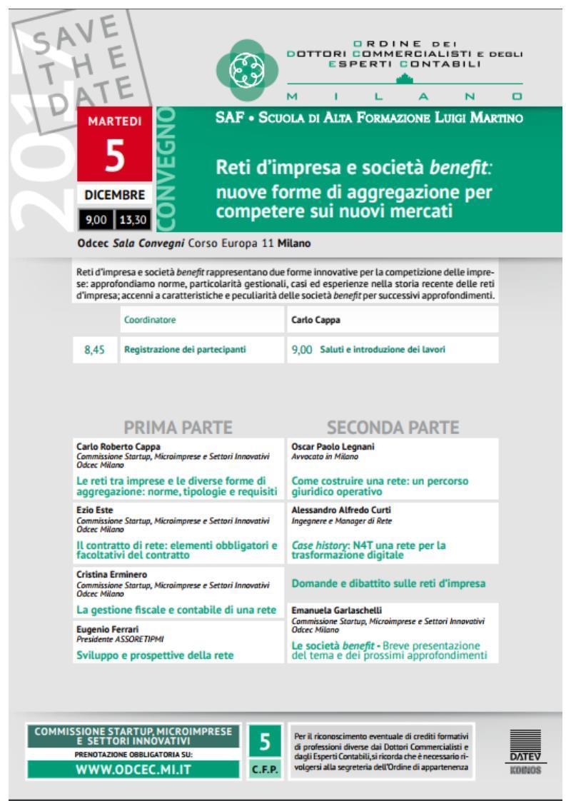 EugenioFerrari_'s tweet photo. 5 Dicembre evento @OdcecMilano e @ASSORETIPMI - tema: Le Reti D'Impresa
Info alla pagina: https://t.co/qsNe1BeTHc https://t.co/Szhw6Ieisb