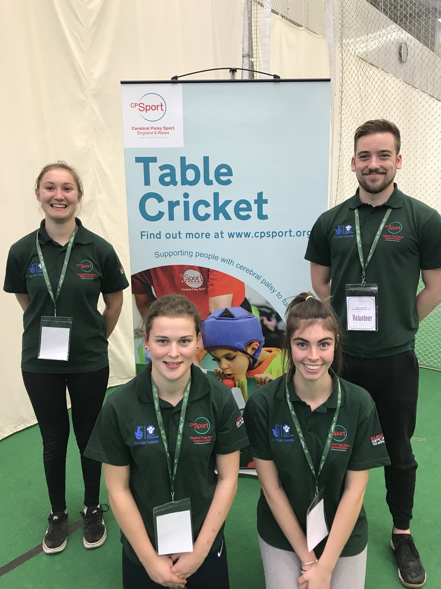 Huge thanks to Eliot, Jess, Evelyn and Lucy from <a href="/worcester_uni/">University of Worcester</a> @WorcesterSU @UniWorcISES for volunteering today <a href="/CP_Sport/">Cerebral Palsy Sport</a> #NationalTableCricketFinals2017 #BeInspired