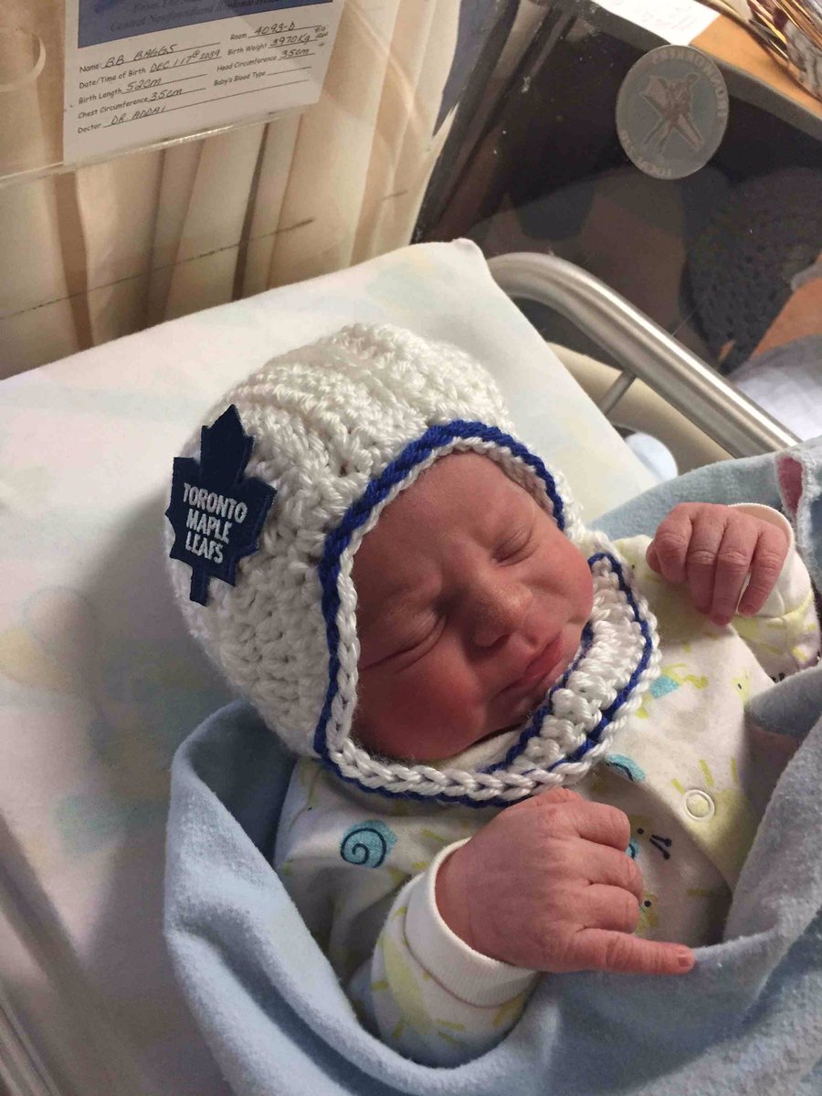 Welcome to the world the newest leafs fan! Named after leafs great Darcy Tucker!  Darcy Baggs has finally arrived. One very proud Uncle here. Think this newest fan can get a retweet?!
<a href="/16DarcyTucker/">Darcy Tucker</a> <a href="/AM34/">Auston Matthews</a> <a href="/Marner93/">Mitchell Marner</a> #GoLeafsGo <a href="/TSN_Sports/">TSN</a>