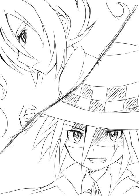 @OkkuNoOkku 落書きと言うよりはマジメ描きをプレゼント～!怪盗ジョーカーの赤井君とジョーカー!昔漫画呼んでました 