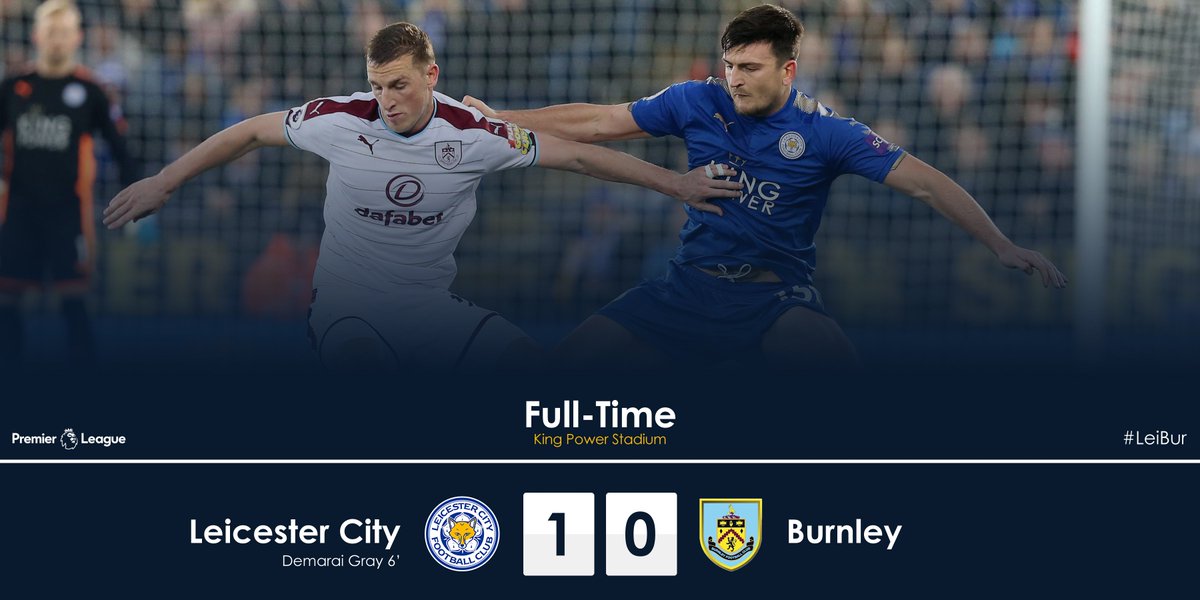 Full-time: Leicester City 1-0 Burnley

Three points. Chalk 'em up! 

#LeiBur