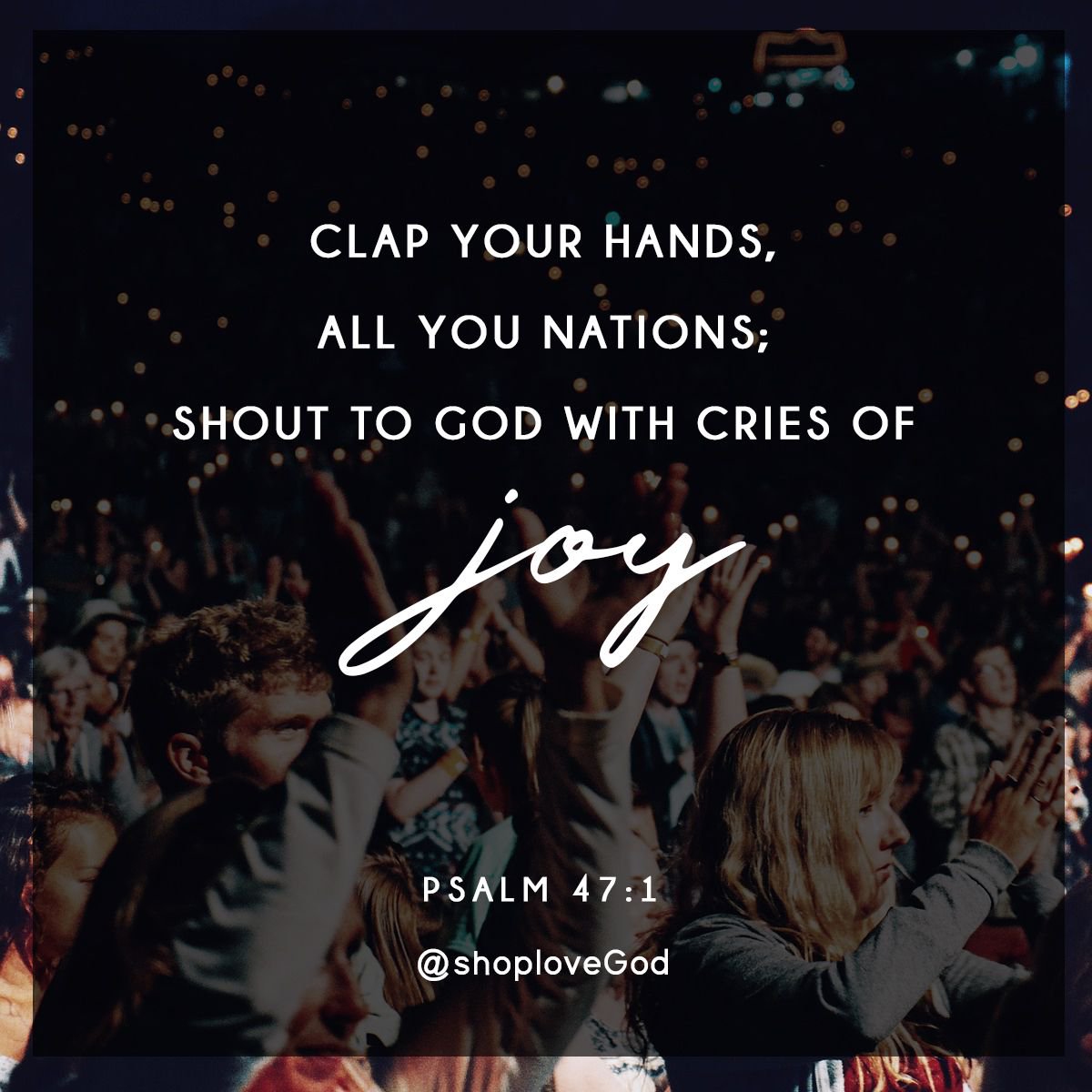 ShopLoveGod's tweet photo. Shout to God with cries of joy! Enjoy your weekend... and may you always choose joy! ♥♥♥

#joyseries #joycollection #joy #shoploveGod #uniteallinlove https://t.co/Fg4XSQly7H