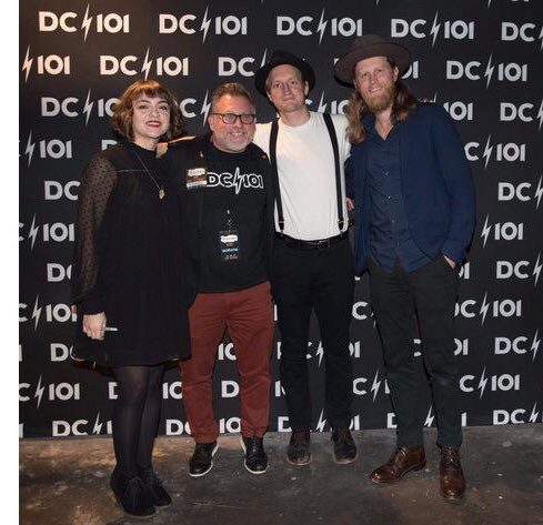 HappyPublisher's tweet image. Me with Lumineers #DC101OfficeParty thanks to #sleephappens