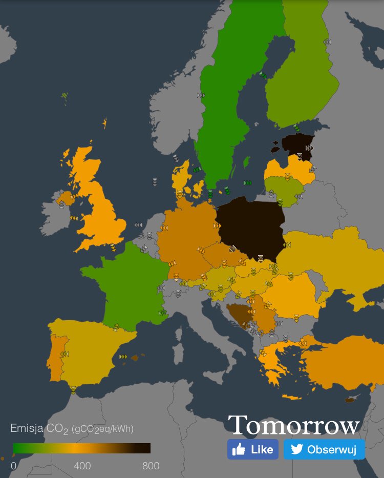 December afternoon in Poland.
➡️ 710 gCO2/kWh from electricity (2nd worst result in EU). #climatechange 
➡️ PM10 > 250 µg/m³; PM2,5 > 200 µg/m³ in some places in #Silesia region - #COP24 host (EU’s worst air quality). #smog

Have a nice evening, greetings from #Warsaw.