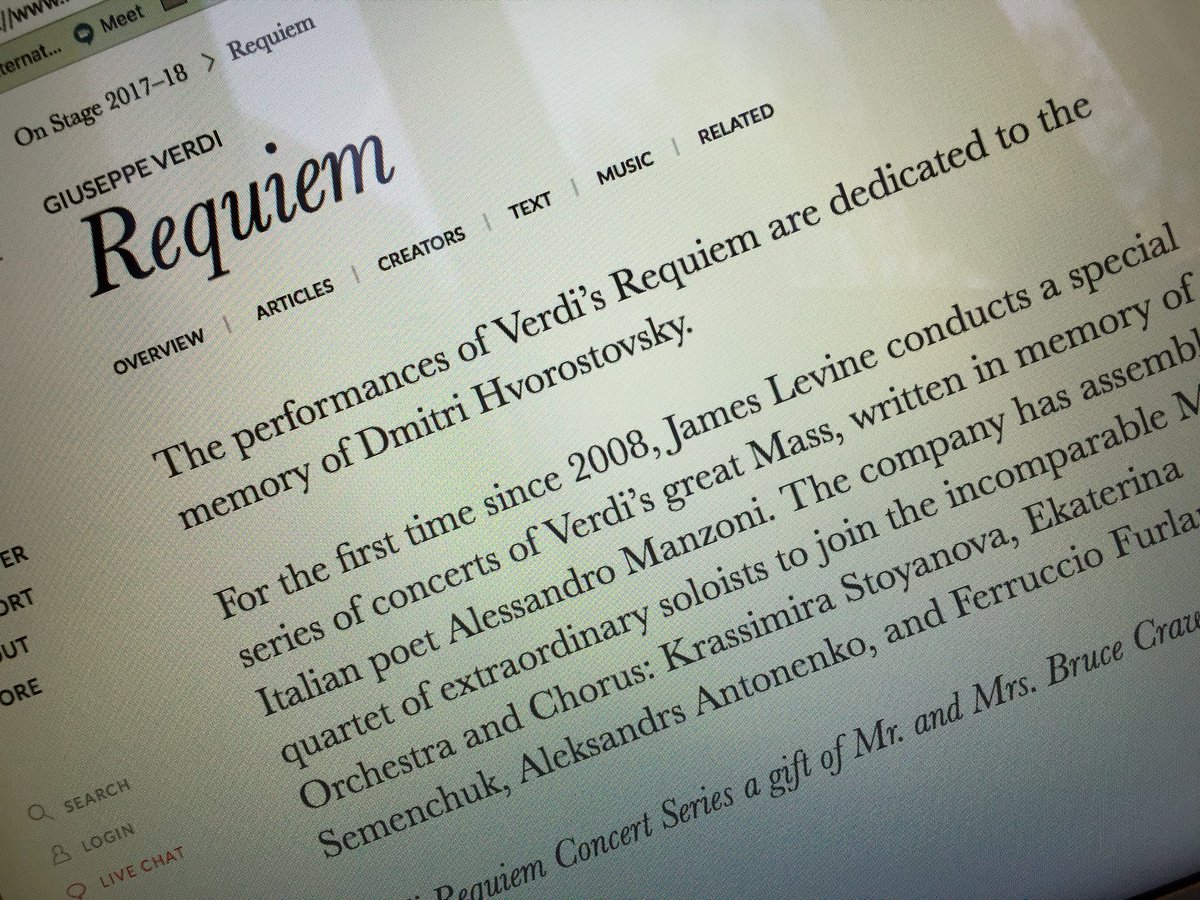 Today’s Verdi’s Requiem at @MetOpera with @KrStoyanova and friends, dedicated to the loving memory of Dmitri is so deeply touching... what an unforgettable afternoon in NYC...