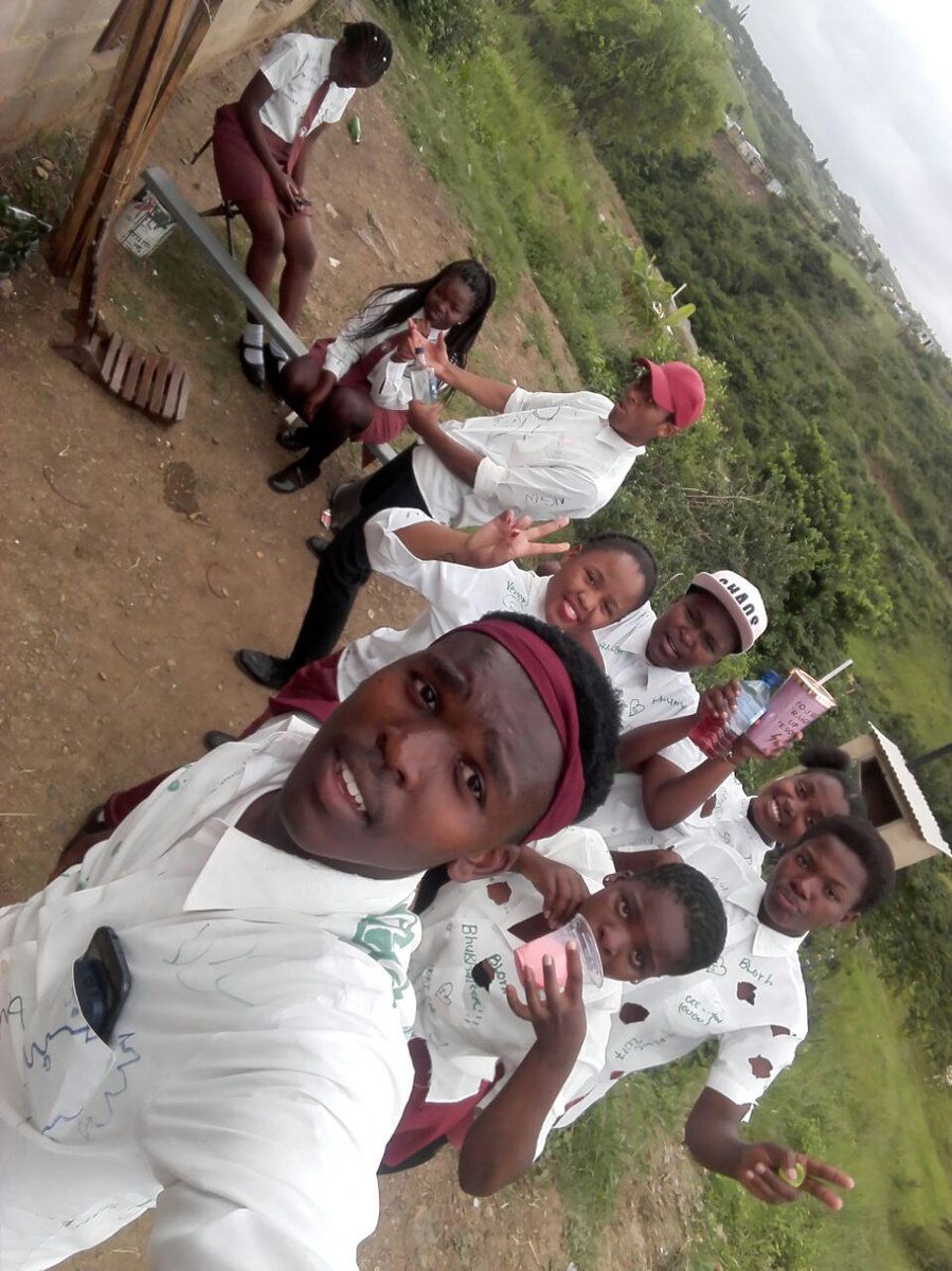 Me and my classmates we were having fun after writing our last exam paper