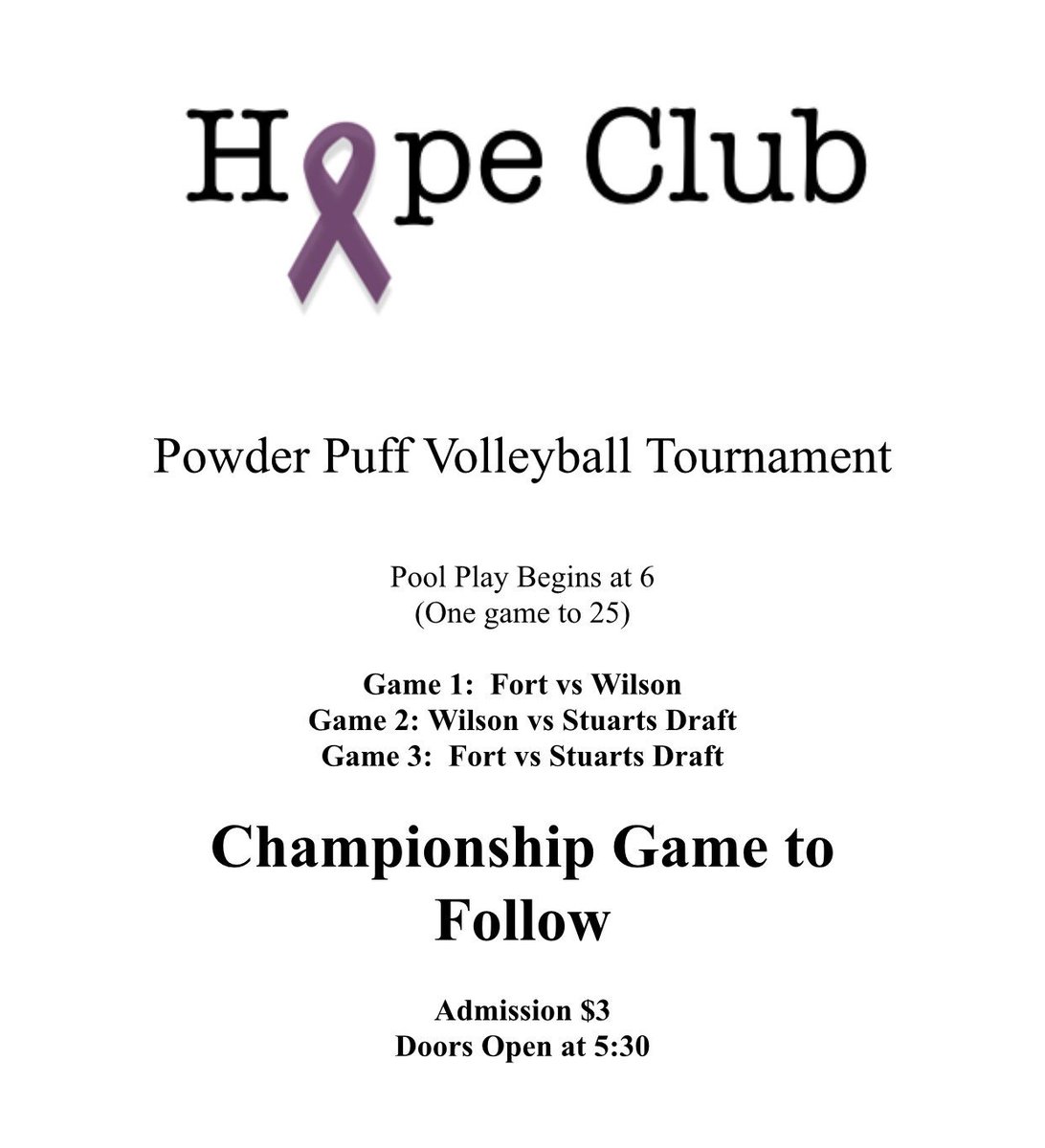 Come out and support our Boys Powderpuff Volleyball Team!