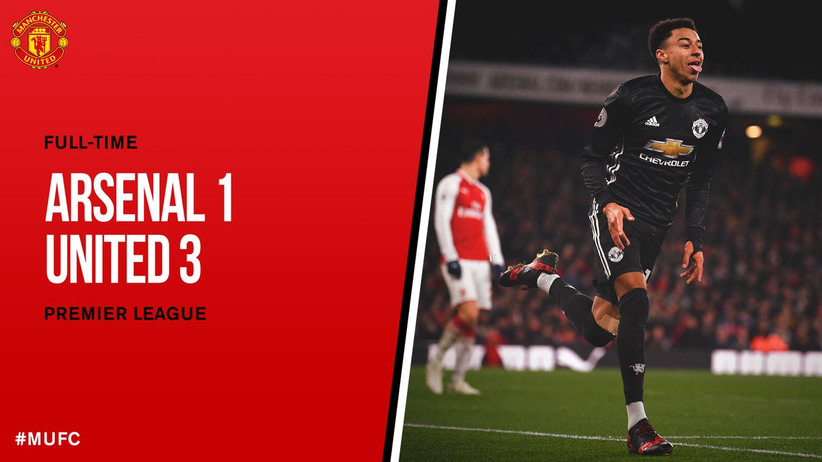 ManUtd_ID's tweet photo. FT: Arsenal 1-3 #MUFC.

Malam yang mendebarkan di London utara dan kami berhasil meraih tiga poin penting lewat perjuangan keras di laga away. Terima kasih untuk gol dari @anto_v25 dan sepasang gol @JesseLingard. #ARSMUN https://t.co/wuC1BpJhD2