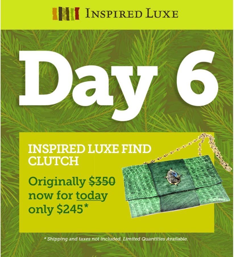 An Inspired Luxe Find, this clutch is made of green ostrich leather with a beautiful gemstone on the front of it. A great accessory for any holiday outfit! Visit our site to shop now! #holidays #christmas #holidaygifts #giftideas ##12daysofchristmas #clu… ift.tt/2zJdEhO