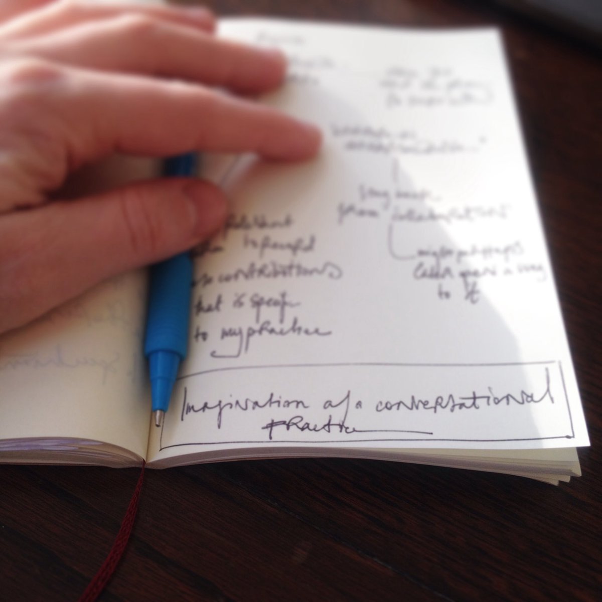 tereortoleva's tweet image. Imagination as a conversational practice. Old new thoughts • shuffling through #notes #artistnotes #artistnotebook • #mariateresaortoleva #imagination #imaginativeprocess #inconversation #interdisciplinarity