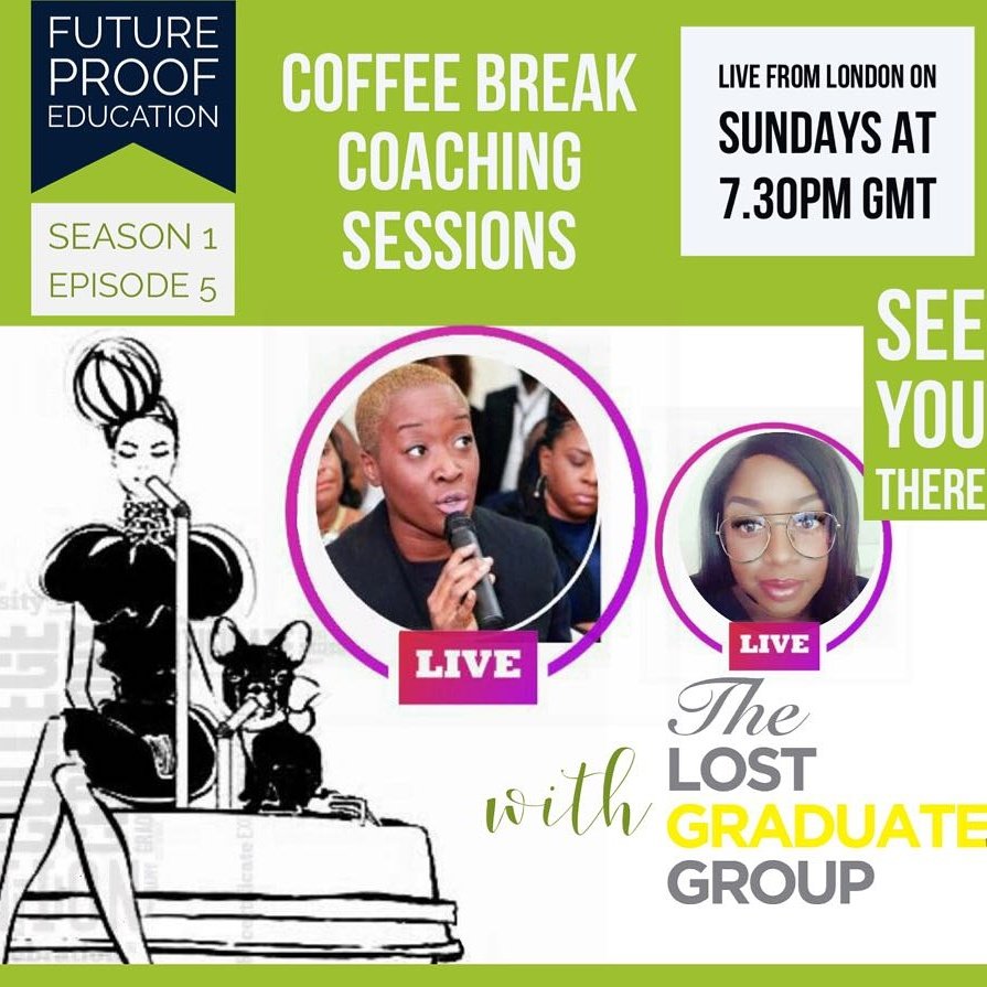 TheLostGradGRP's tweet photo. Join me @tonishatagoe @futureproofeducation for another great episode of  Coffee Break Coaching. This week we will be discussing Study &amp;Revision techniques for Students and Entrepreneurs.
#thelostgradgrp
#futureproofeducation 
#coachingovercoffe 
#study
#revision https://t.co/c8WIy7YQoa
