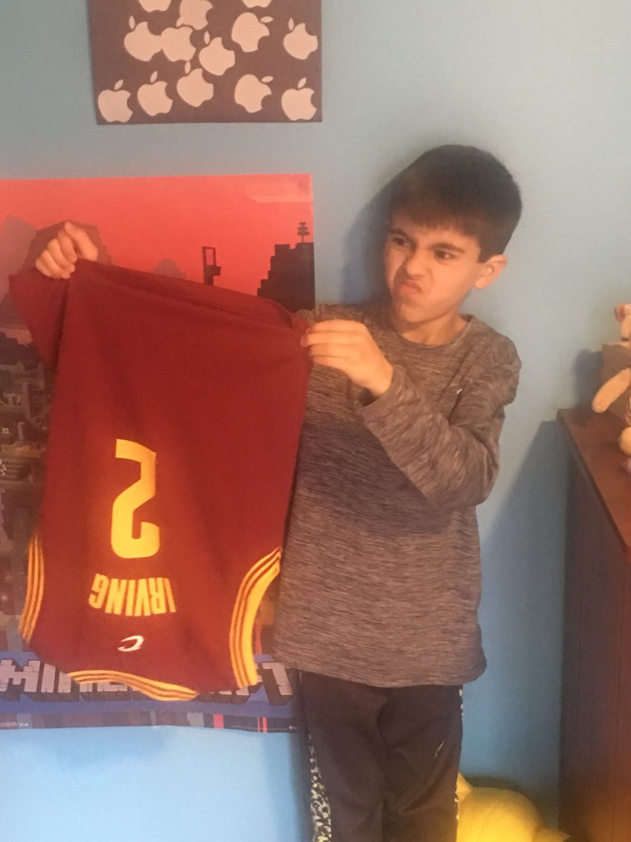richbrown2004's tweet photo. @cavs @cavsdan First Cavs game of the year tonight. Time for my son to throw out his old jersey and get one of his new fave @kevinlove #betterin2017 https://t.co/2ifD5W8r0D