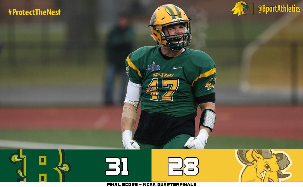 BportAthletics's tweet photo. FINAL. For the first time in program history, @BPort_Football is going to the NCAA Final Four!! #UndefeatedEffort #d3fb https://t.co/11mWFAkGFh
