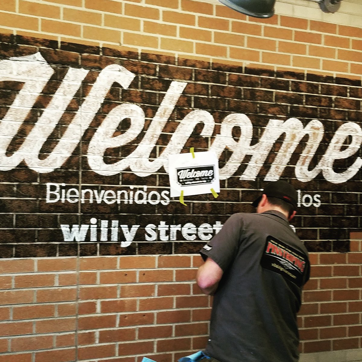 willystreetcoop's tweet photo. Willy East got a new mural yesterday (in the entryway by the shopping carts). What do you think? #willyeast #welcome https://t.co/BHdaj4BsOP