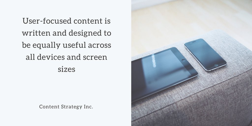 team_CS_Inc's tweet image. User-focused content is written and designed to be equally useful across all devices and screen sizes. #UserFocus