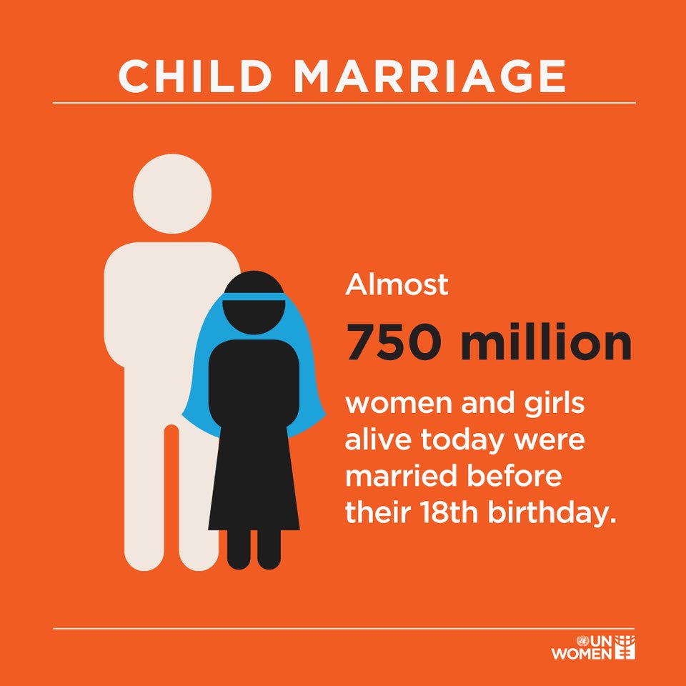 UN_Women's tweet photo. That wedding day that many people look forward to should not be forced nor early. This is not the definition of a dream wedding: https://t.co/hUhnFRI3wI #16days #orangetheworld https://t.co/ygMHY7n0zT