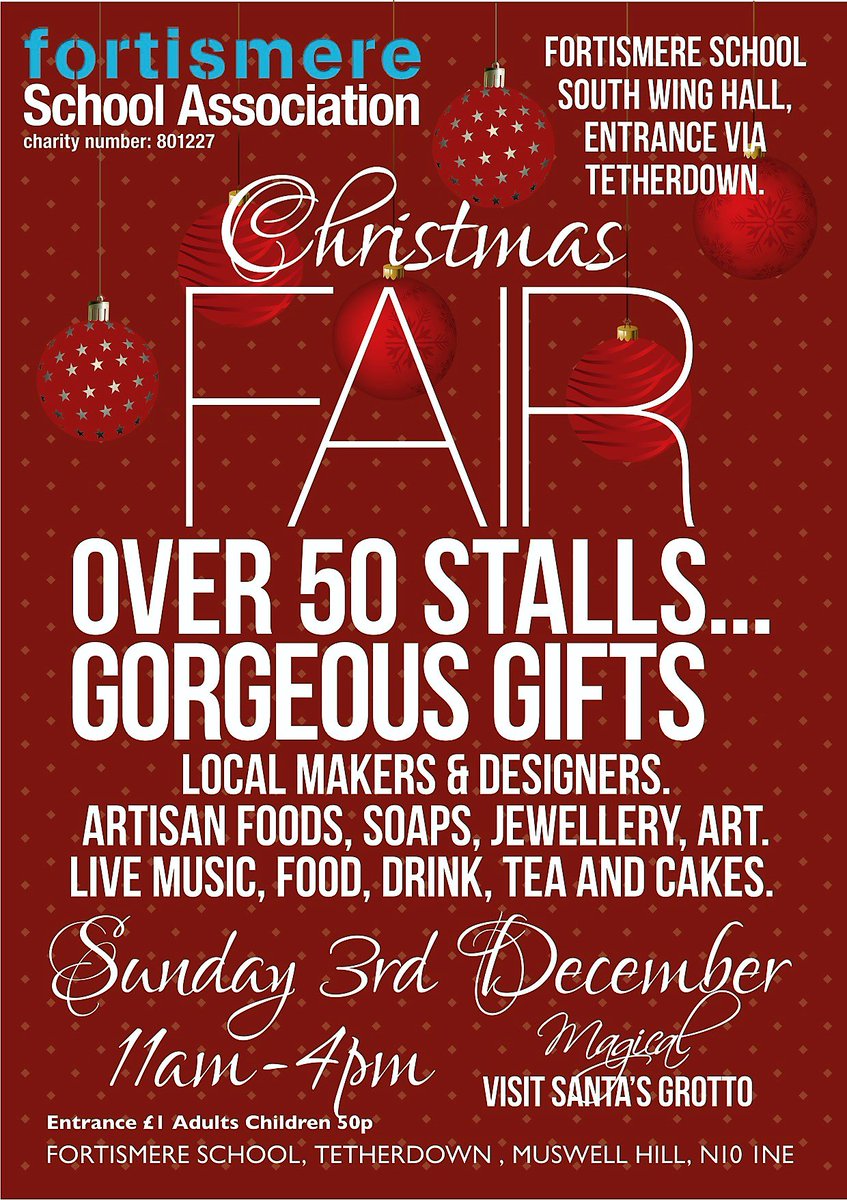 SepidehArkani's tweet photo. DON'T FORGET! #Fortismere #School #Christmas #Fair, #Tetherdown #MuswellHill N10 1NE is tomorrow 11am-4pm.
We have a range of #gifts from #small #terracotta #pots for #little
#people to #medium and #large #baskets and #tins for #adults.
@#FortismereChristmasFair @#Eastfinchley https://t.co/wlm7hoLoHm