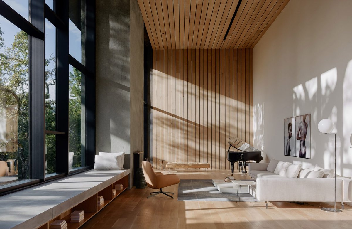 CarlJCroft's tweet image. A new family residence clad in Corten steel panels and shaded by large oak trees. hubs.ly/H09jZfs0 #energyefficient #designidentity