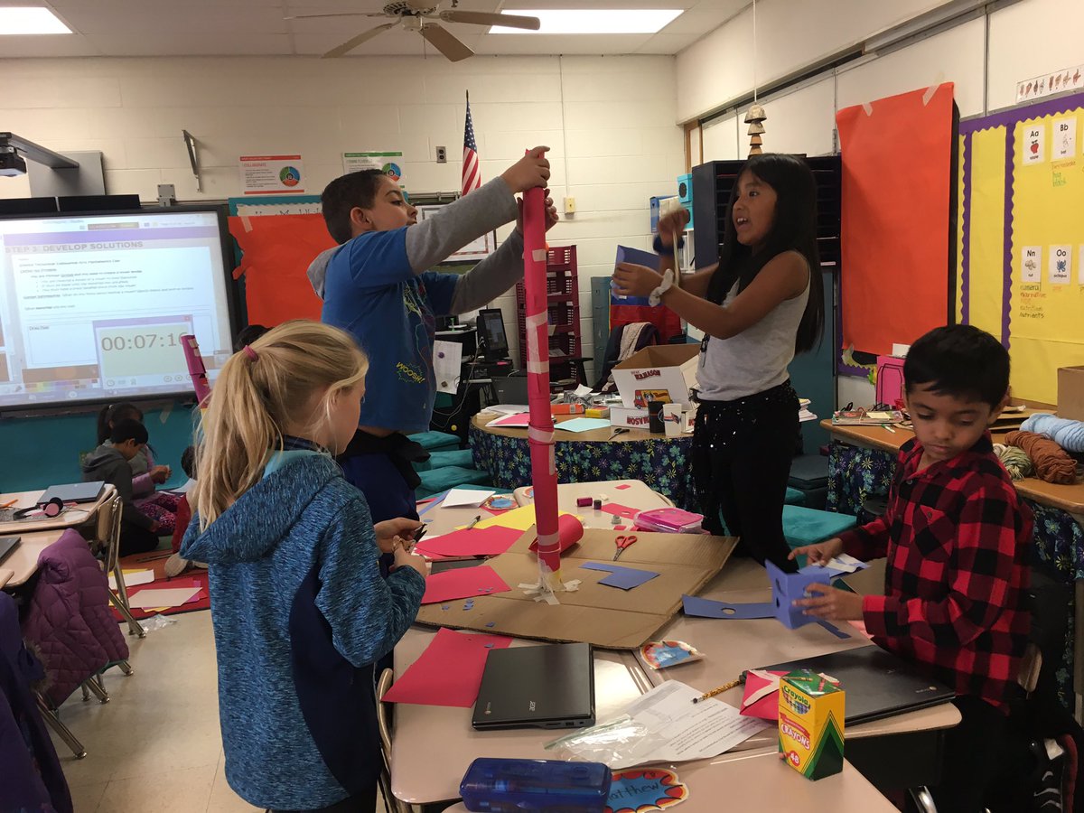 Delldarlin's tweet image. 2nd g S's , pretending to be Mother Gothel, plan a Rapunzel tower! #stemdayfun @DiamondElem