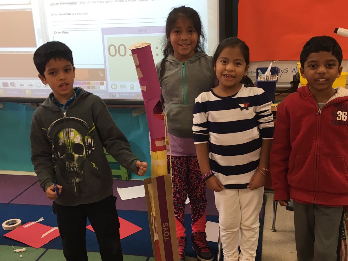 Delldarlin's tweet image. 2nd g S's , pretending to be Mother Gothel, plan a Rapunzel tower! #stemdayfun @DiamondElem