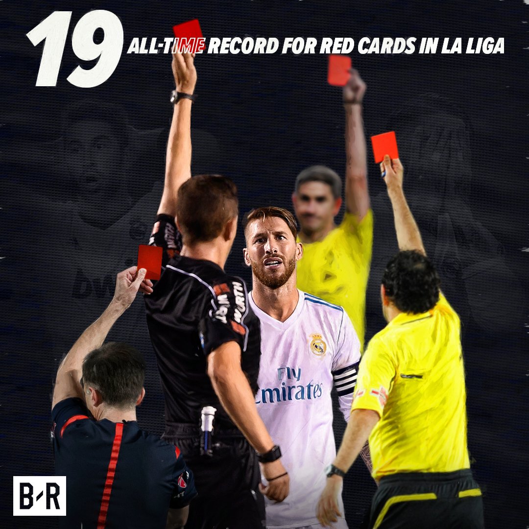 B/R Football on Twitter: "Sergio Ramos now has the red cards in La Liga history! https://t.co/y2UFSK5zCe" / Twitter