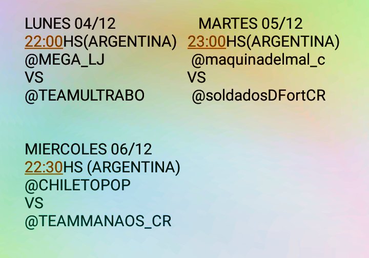 ASI SERAN LOS CUARTOS DE FINAL¡¡
@Mega_LJ @TeamUltraBo @MaquinaDelMal_C @SoldadosDFortCR <a href="/ChileTopOP/">Chile Top OP</a> @TeamManaos_CR