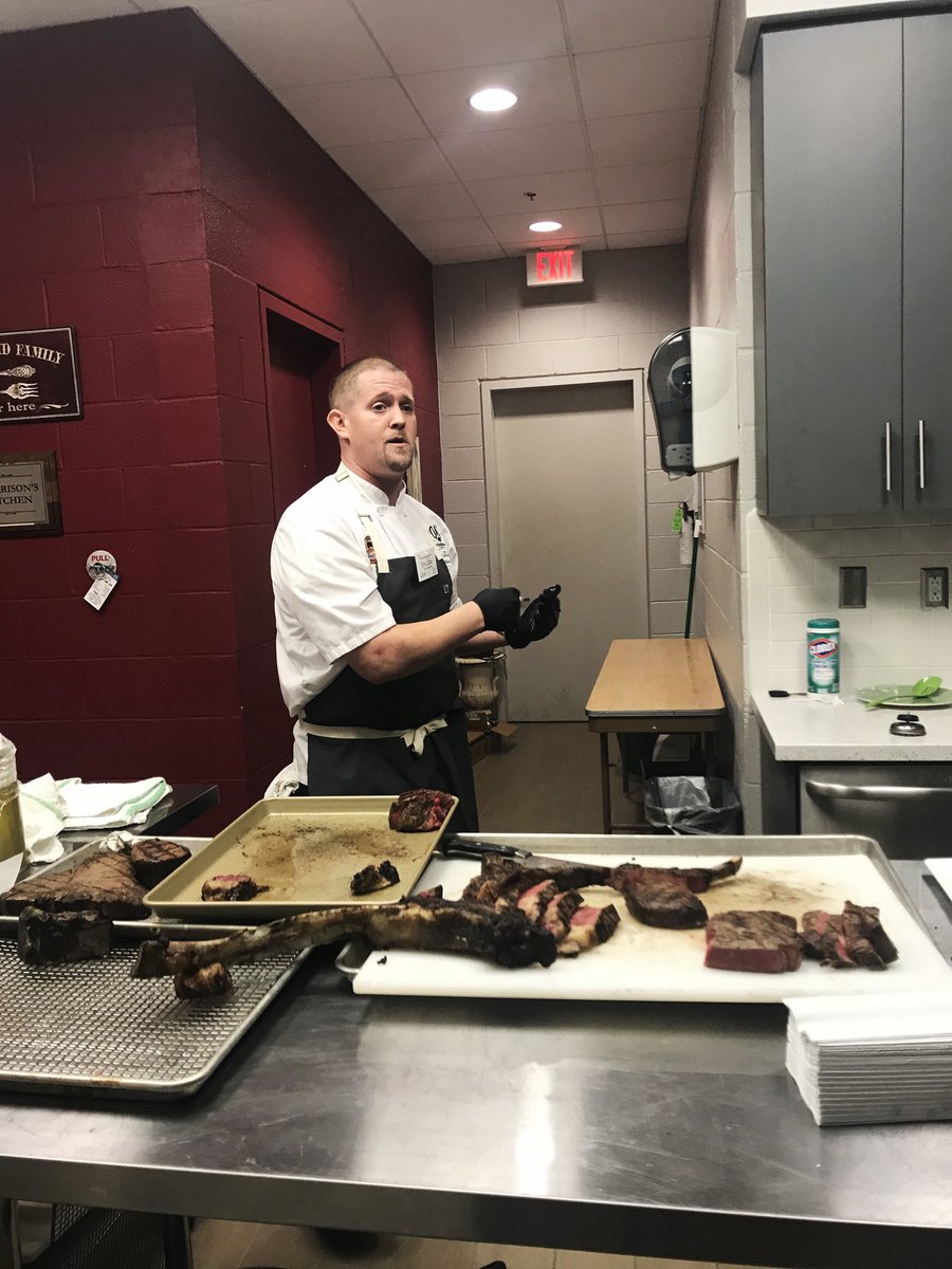 Our Executive Chef, Eric Zizka, showcasing the secrets behind our mouth-watering steak <a href="/tnlocalfood/">Tennessee Local Food</a> #oaksteakhouse #tnlocalfoodsummit