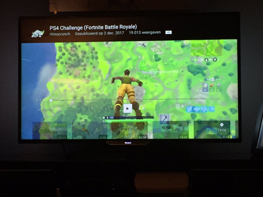 Bruyninckx_'s tweet photo. Watching some Fortnite on the big screen @rhinoCRUNCH #PS4challenge https://t.co/MUNGlS3a5X