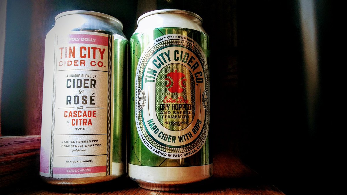 Now pouring: Hard Cider w/ Hops and Poly Dolly Cider w/ Rosé from Tin City Cider Co. #stayclassic #cider #tistheseason