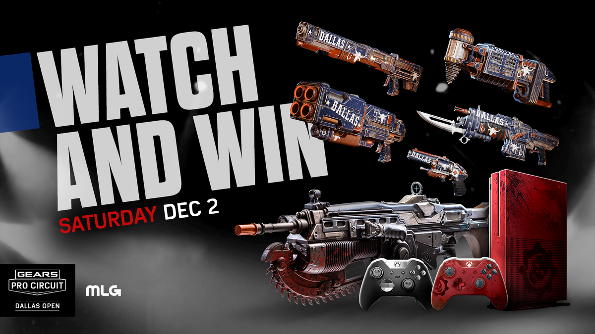 GearsEsports's tweet photo. Tune into the #GearsDallas Championship Bracket games right now and you could win some awesome prizes as well as earn free weapon skins!

https://t.co/6Rp7mmPuYq https://t.co/dCjD1386eA