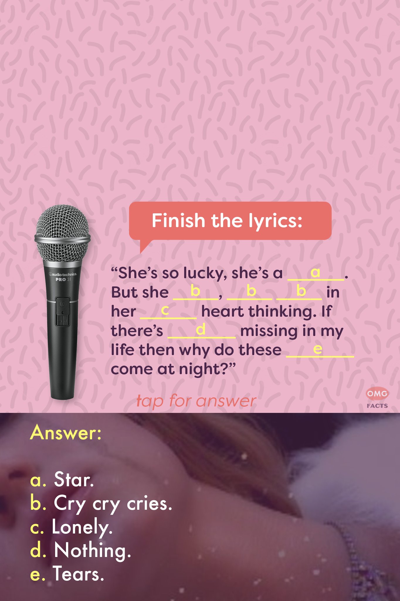 Happy Birthday, Britney Spears! Finish these lyrics from this iconic song from the Princess of Pop. 