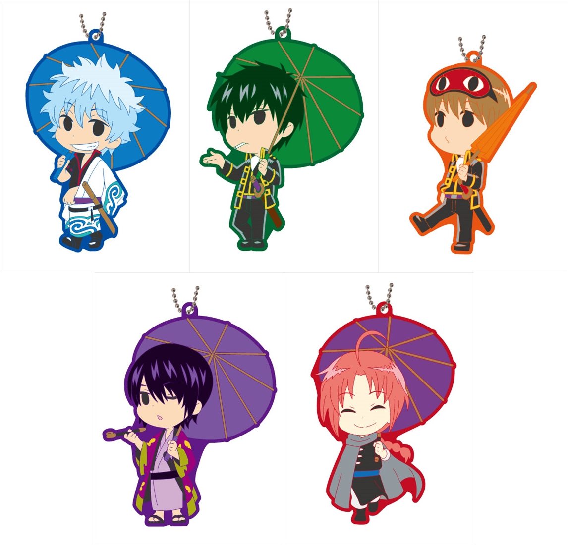 駿河屋秋葉原駅前店 No Twitter まだまだご紹介 こちら 18年夏に実写版の続編上映が決定した 銀魂 から ラバーマスコット Umbrella Design のご紹介 こちらは銀時をはじめ 人気のキャラが可愛いデフォルメで傘を持ったデザインとなっております 駿河屋