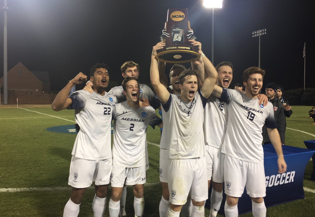 NCAADIII's tweet image. For the 11th time since 2000, the Messiah Falcons are national champions, defeating North Park 2-1. on.ncaa.com/2zJIKWp  @MessiahSports #d3soccer