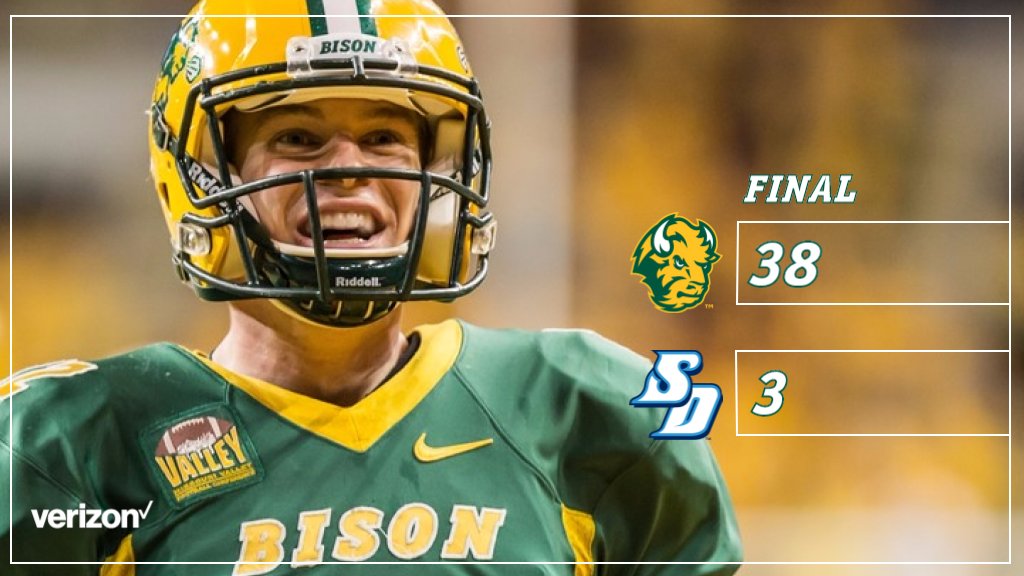 NDSUfootball's tweet photo. 8 straight trips to the quarterfinals. 

That’s something to smile about. #FCSPlayoffs https://t.co/jYFtqSZXab
