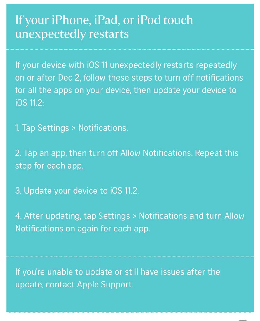mrsmelaniecook's tweet photo. For anyone who hasn’t seen it. The ios fix that worked for me. #iphone #FAIL #iOS112 #iosfail https://t.co/gZyxE4AzfK