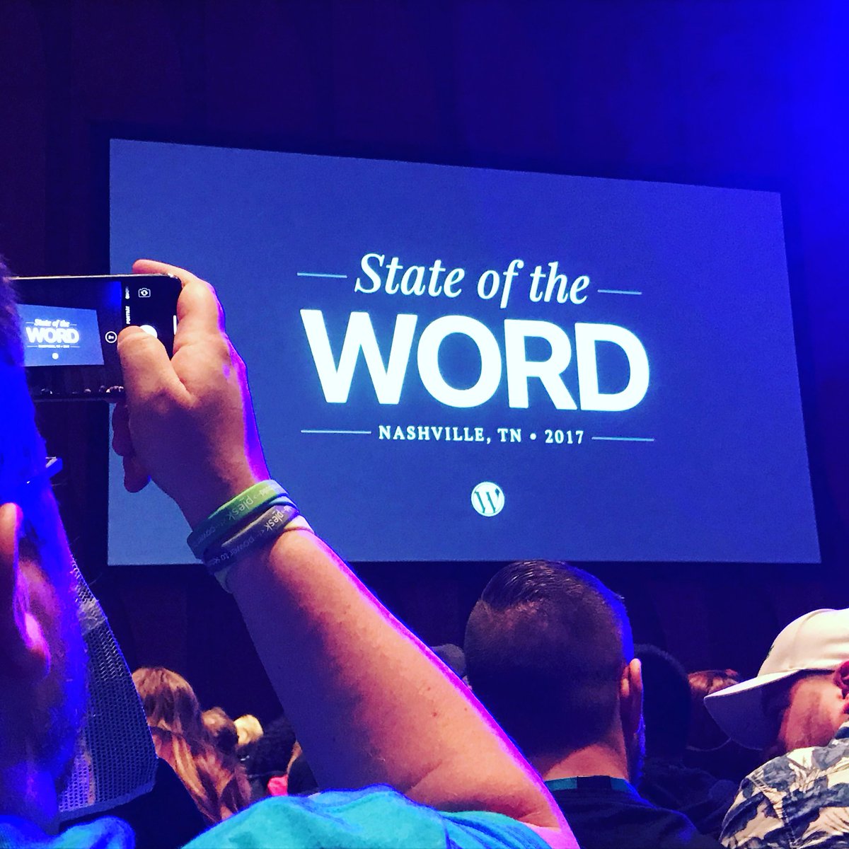 skw33kable's tweet photo. Seeing my first State of the Word at my first WordCamp US #wpus https://t.co/rWmj69oTpP