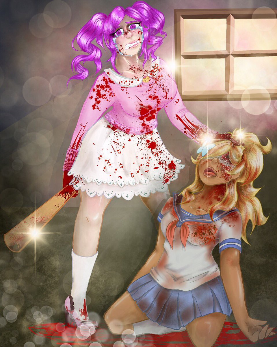 97riff's tweet photo. FINALLY finished w/ this #yanderesimulator #fanart but I’m gonna play it safe and put a trigger warning in front of this because of #blood and #gore  hope you like it! #kokonaharuka #musumeronshaku #lovesick #yandere #digitalart #procreateapp #art  #artwork #itried https://t.co/n6u13TIkQF