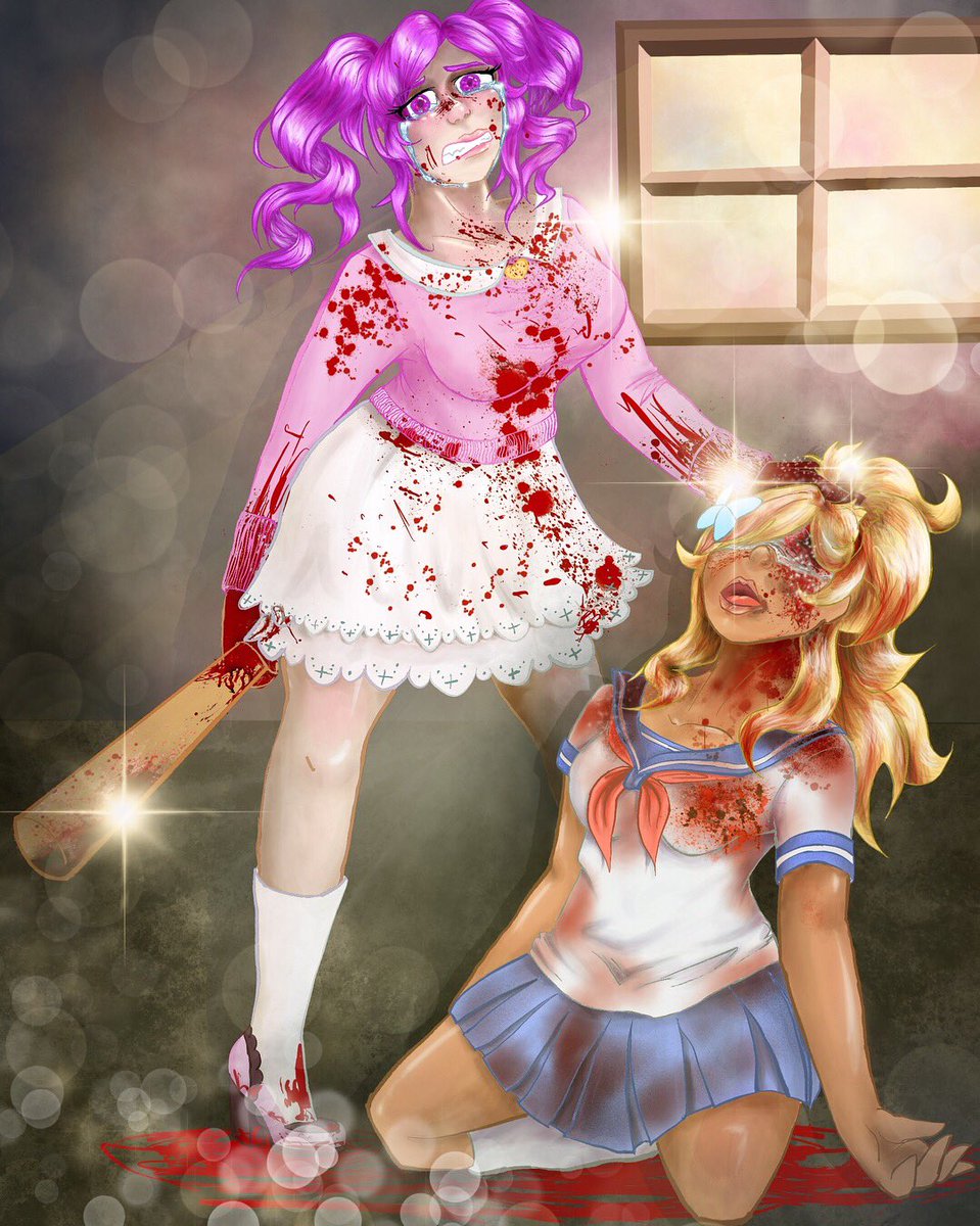 97riff's tweet photo. FINALLY finished w/ this #yanderesimulator #fanart but I’m gonna play it safe and put a trigger warning in front of this because of #blood and #gore  hope you like it! #kokonaharuka #musumeronshaku #lovesick #yandere #digitalart #procreateapp #art  #artwork #itried https://t.co/n6u13TIkQF