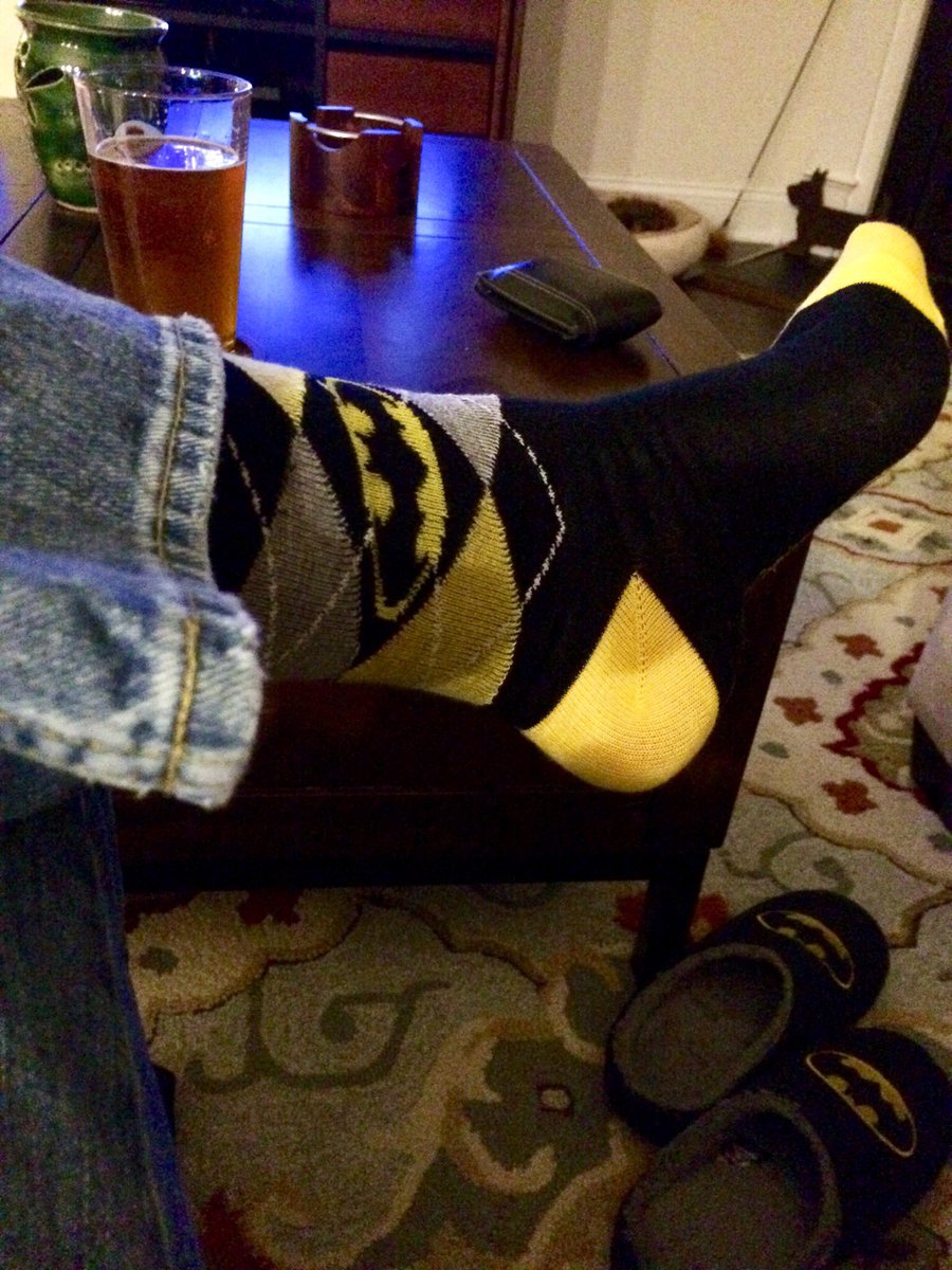 dandunlop's tweet photo. When I’m not wearing my #pinksocks, I wear my #batsocks! https://t.co/j2vbYxNs10