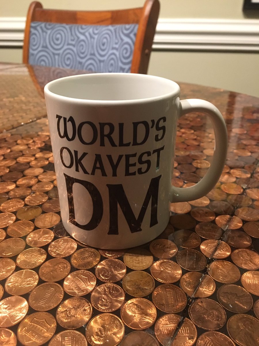CatbirdTeeVee's tweet photo. Oh my god my PCs bought me this mug and I feel so official now and love it so much! #DMStatus #DungeonsandDragons #funmug #WorldsOkayestDM https://t.co/mZNWD6v2p0