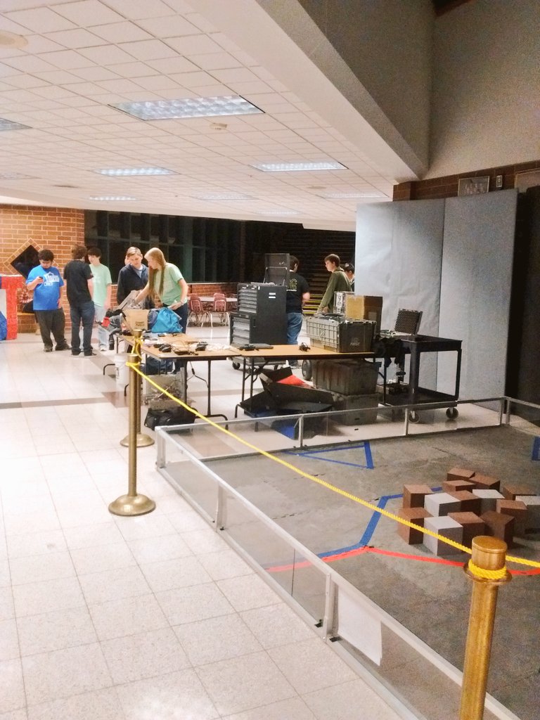 Beta4601's tweet photo. The #FLL tournament setup has commenced. Go to Discovery Middle School December 3rd and watch the creativity and team work of these amazing middle school students go to work. 
Penn and Mishawaka teams will also be here so come say hi and don't be a stranger. https://t.co/fy7CrGo9BK